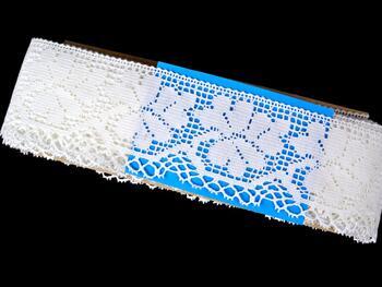 Cotton bobbin lace 75304, width 69 mm, white - 2