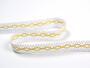 Cotton bobbin lace insert 75305, width 18 mm, white/yellow - 2/5
