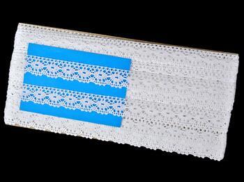 Cotton bobbin lace 75306, width 19 mm, white - 2