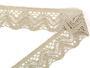 Cotton bobbin lace 75301, width 58 mm, light linen gray - 2/3