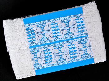 Cotton bobbin lace insert 75312, width 54 mm, white - 2