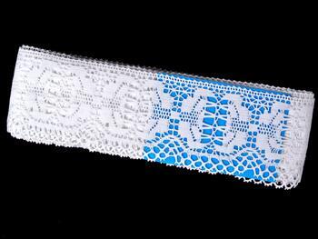 Cotton bobbin lace 75313, width 67 mm, white - 2