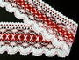 Bobbin lace No. 75335 white/red | 30 m - 2/3