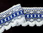 Bobbin lace No. 75335 white/royale blue | 30 m - 2/4