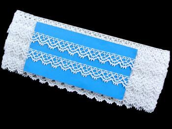 Cotton bobbin lace 75346, width 15 mm, white - 2