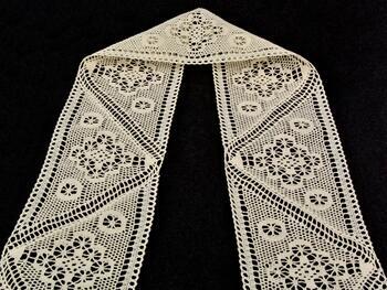 Cotton bobbin lace insert 75347, width 95 mm, ecru - 2