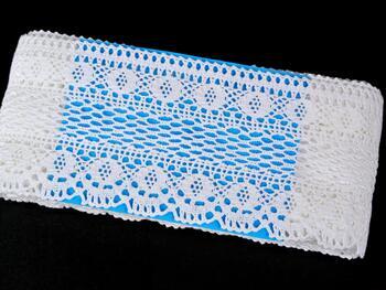 Cotton bobbin lace 75349, width 110 mm, white - 2