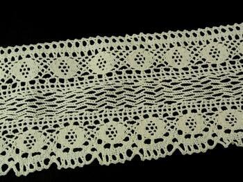 Cotton bobbin lace insert 75349, width 110 mm, ecru - 2