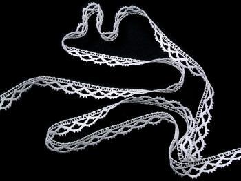 Cotton bobbin lace 75353, width 15 mm, white - 2