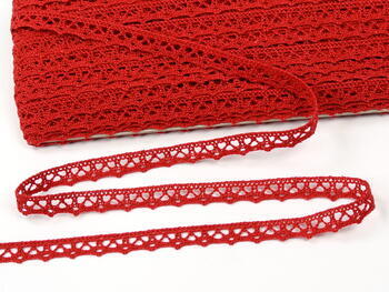 Cotton bobbin lace 75358, width 10 mm, light wine - 2