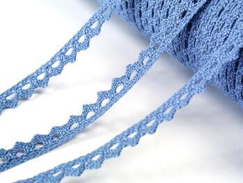 Cotton bobbin lace 75361, width 9 mm, sky blue - 2