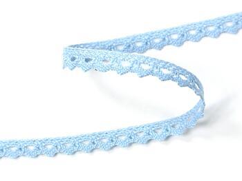 Cotton bobbin lace 75361, width 9 mm, light blue - 2