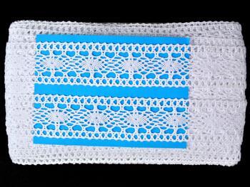 Cotton bobbin lace insert 75384, width 45 mm, white - 2