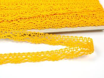 Cotton bobbin lace 75395, width 16 mm, dark yellow - 2