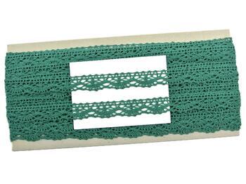 Cotton bobbin lace 75395, width 16 mm, dark green - 2