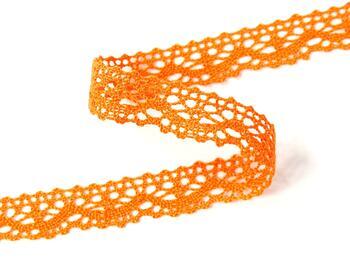 Cotton bobbin lace 75395, width 16 mm, rich orange - 2