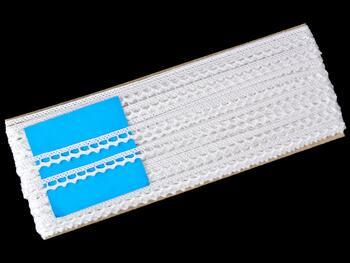 Cotton bobbin lace 75397, width 9 mm, white - 2