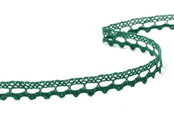Cotton bobbin lace 75397, width 9 mm, dark green - 2