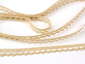 Cotton bobbin lace 75397, width 9 mm, caramel - 2