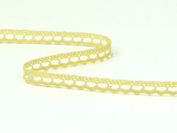 Cotton bobbin lace 75397, width 9 mm, light yellow - 2