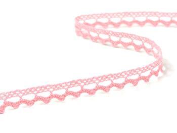 Cotton bobbin lace 75397, width 9 mm, pink - 2