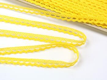 Cotton bobbin lace 75397, width 9 mm, yellow - 2