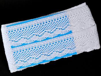 Cotton bobbin lace 75414, width 55 mm, white - 2
