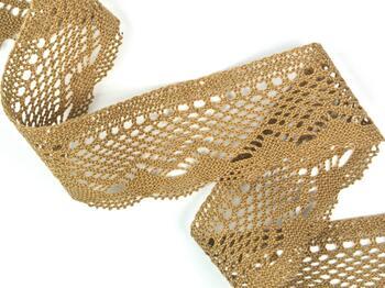 Cotton bobbin lace 75414, width 55 mm, chocolate - 2