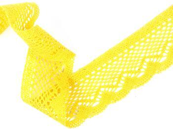 Cotton bobbin lace 75414, width 55 mm, yellow - 2