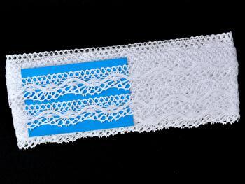 Cotton bobbin lace 75416, width 27 mm, white - 2