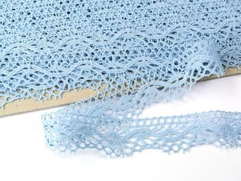 Cotton bobbin lace 75416, width 27 mm, light blue - 2