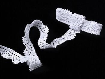 Cotton bobbin lace 75423, width 26 mm, white - 2