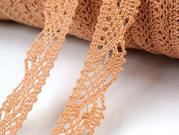 Cotton bobbin lace 75423, width 26 mm, salmon - 2