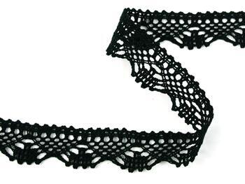 Cotton bobbin lace 75423, width 26 mm, black - 2