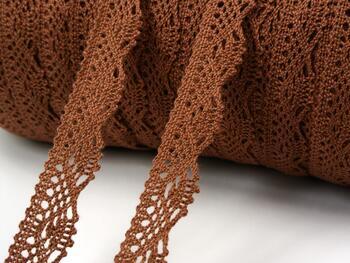 Cotton bobbin lace 75423, width 26 mm, cacao brown - 2