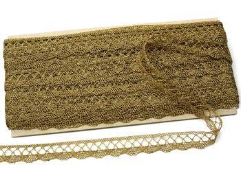 Metalic bobbin lace 75428, width 18 mm, Lurex gold antique - 2
