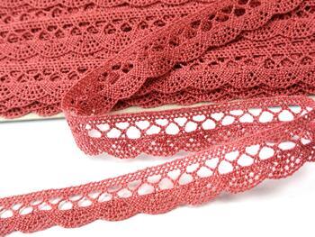 Cotton bobbin lace 75428, width 18 mm, rose - 2