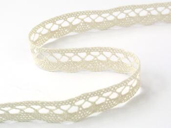 Cotton bobbin lace 75428, width 18 mm, light cream - 2