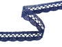 Cotton bobbin lace 75428, width 18 mm, dark blue - 2/4