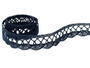 Cotton bobbin lace 75428, width 18 mm, black blue - 2/3