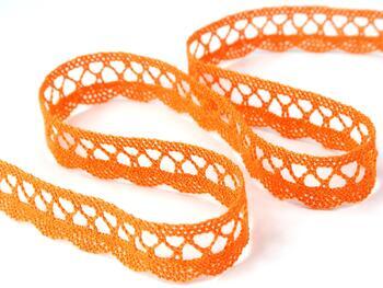 Cotton bobbin lace 75428, width 18 mm, rich orange - 2