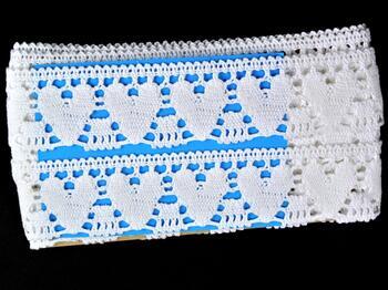 Cotton bobbin lace 75438, width 50 mm, white - 2