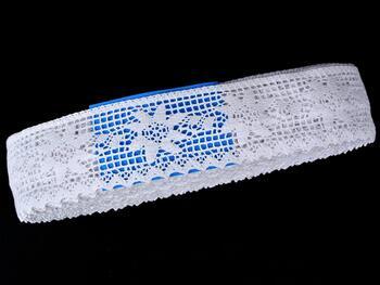 Cotton bobbin lace 75440, width 66 mm, white - 2