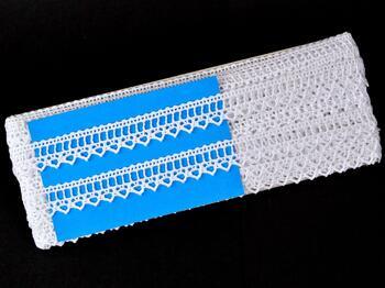 Cotton bobbin lace 75445, width 18 mm, white - 2