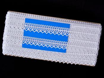 Cotton bobbin lace 75445, width 18 mm, white/white ribbon - 2