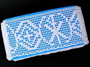 Cotton bobbin lace 75450, width 115 mm, white - 2