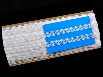 Cotton bobbin lace insert 75454, width 10 mm, white - 2