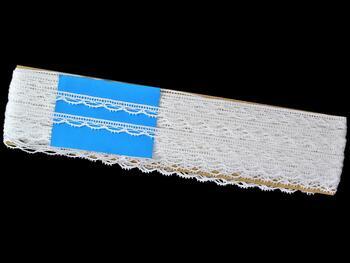 Cotton bobbin lace 75465, width 7 mm, white - 2