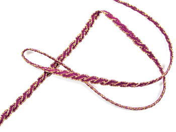 Bobbin lace No. 75481 violet/gold | 30 m - 2