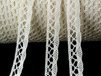 Cotton bobbin lace 75512, width 10 mm, light cream - 2